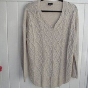 Rue 21 Women's Sweater V-Neck Size XL Acrylic/Cotton Beige Sweater